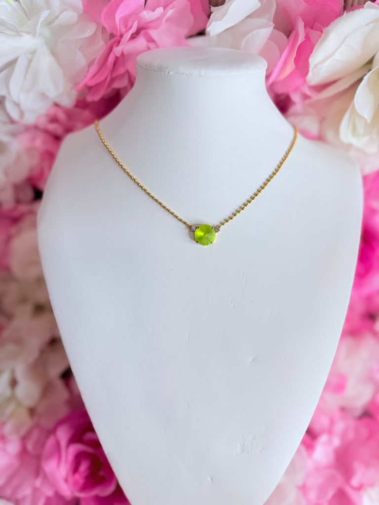 Jojo Swarovski Necklace in Lime