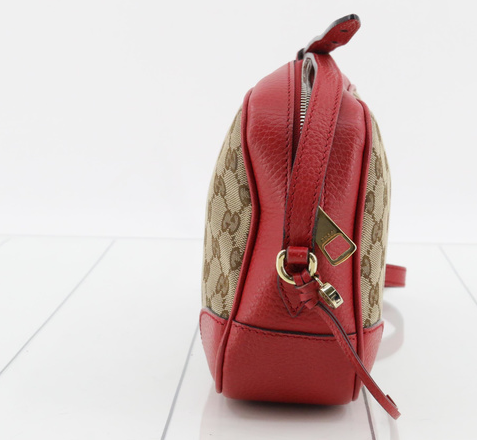 Gucci GG Canvas and Red Crossbody Handbag Purse