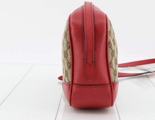 Gucci GG Canvas and Red Crossbody Handbag Purse