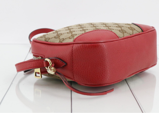 Gucci GG Canvas and Red Crossbody Handbag Purse