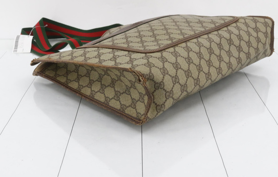 Gucci GG Canvas Leather Tote Purse