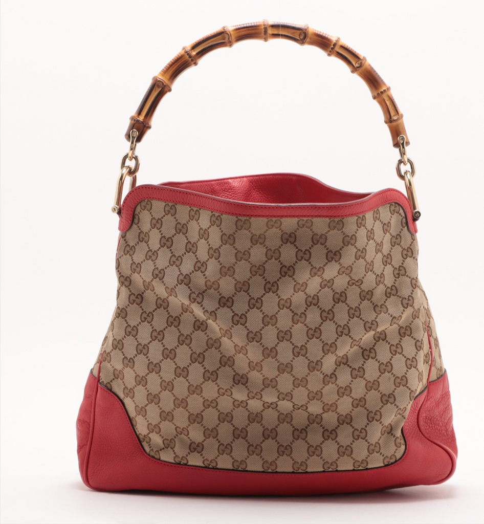 Gucci GG Canvas 2 Way Shoulder Bag Beige Handbag Tote