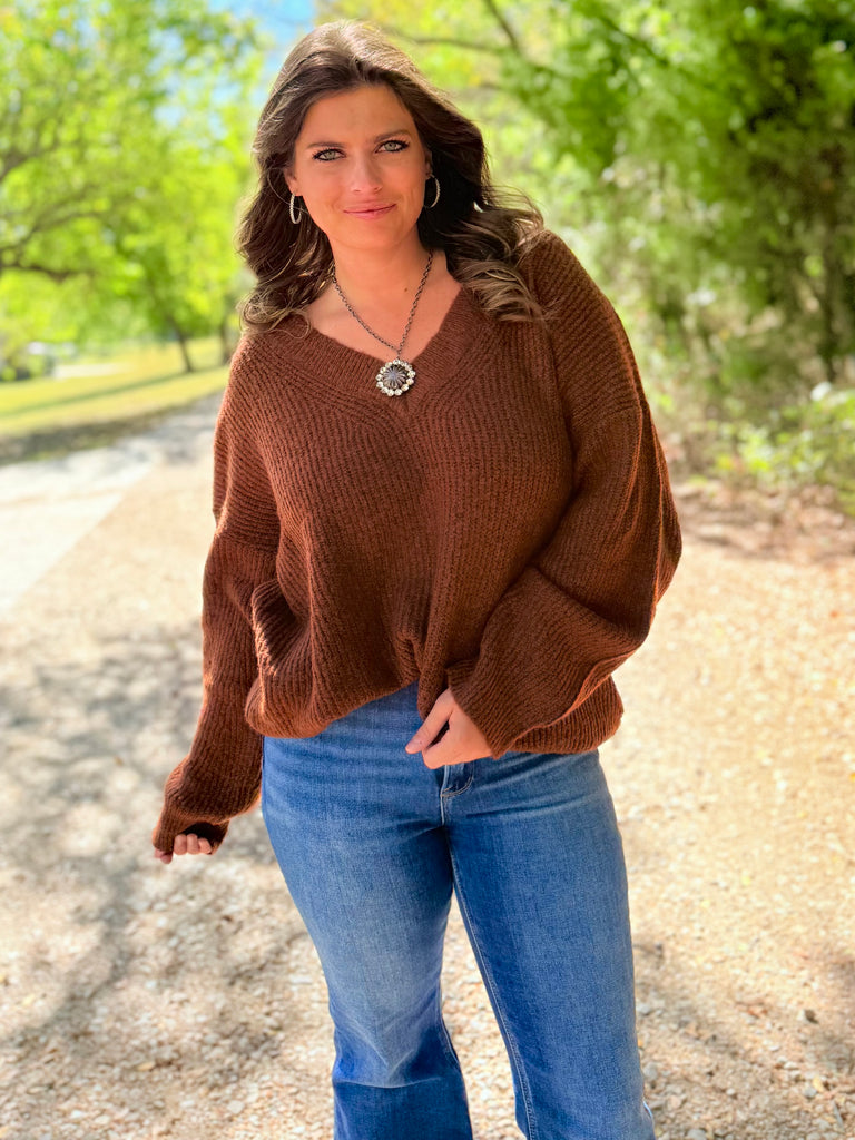 All Cuddled Up Sweater - Rust