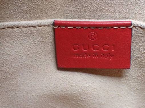 GUCCI Apples GG Canvas and Red Detail Handbag Purse