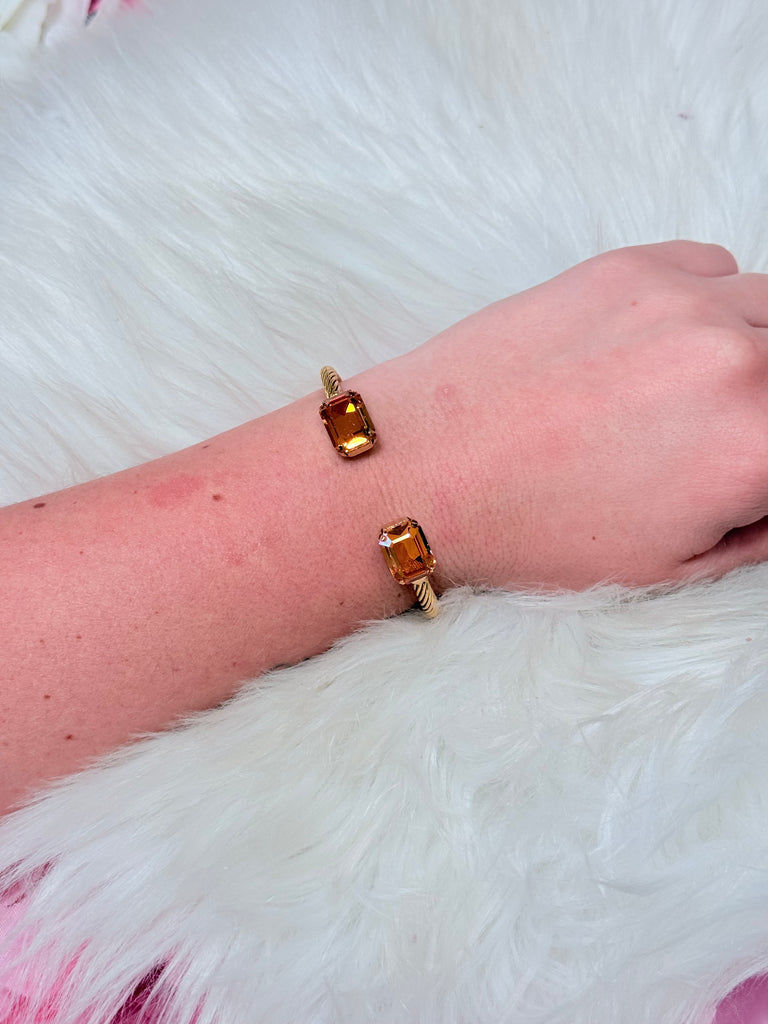 Charlotte Cuff In Rectangle Cut - Brandy