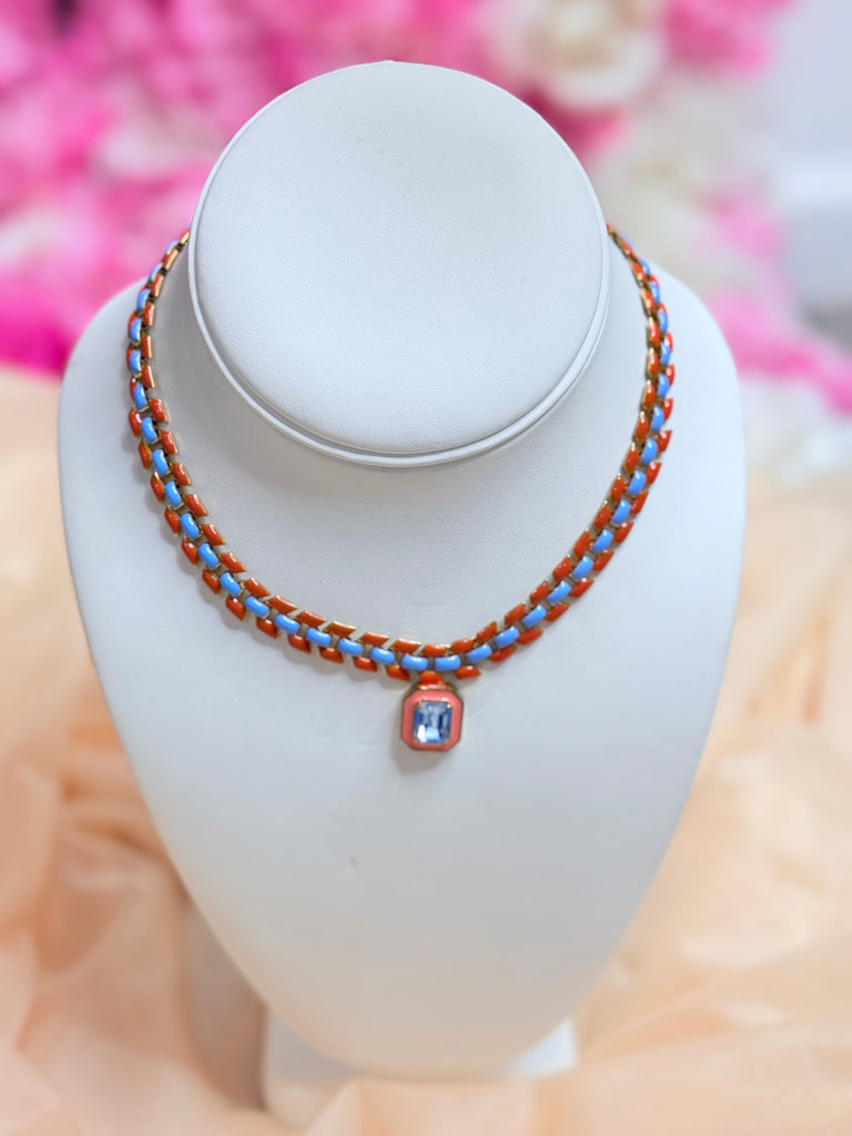 Dakota Dream Swarovski Necklace in Orange