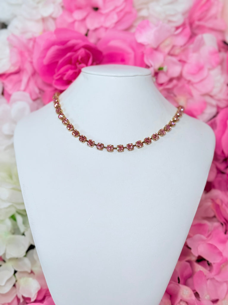 Sarina Swarovski Necklace In Light Rose Glimmer