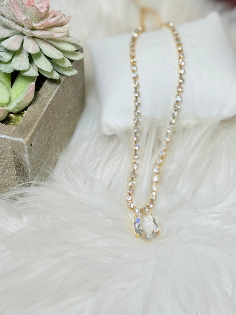 Milli Swarovski Crystal Necklace - Clear/Gold