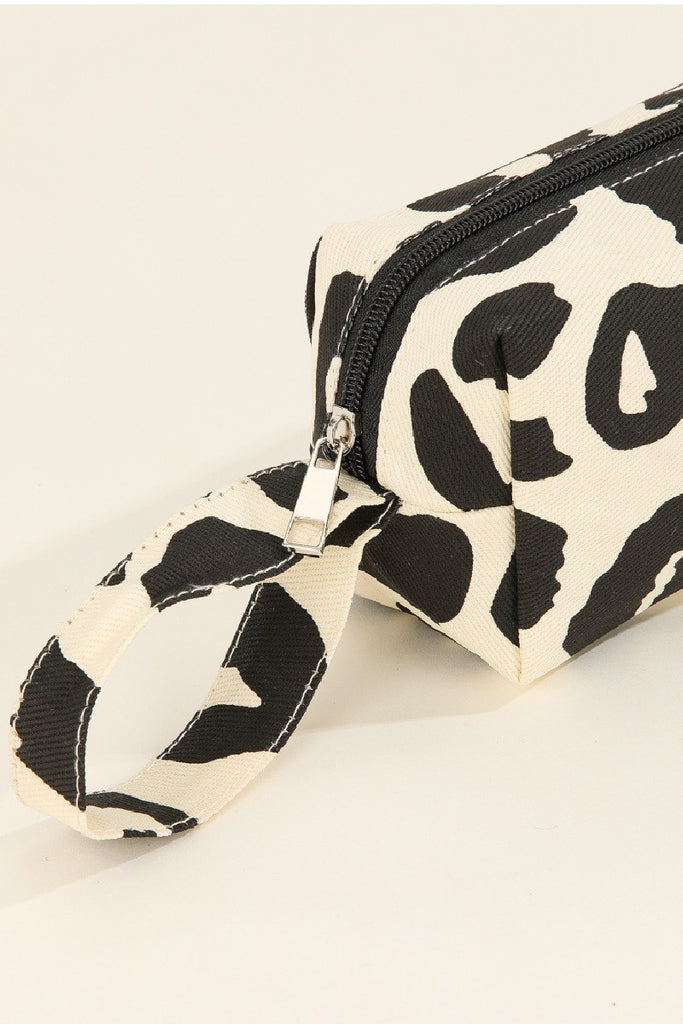 Go Go Girl Leopard Print Cosmetics Bag - Black