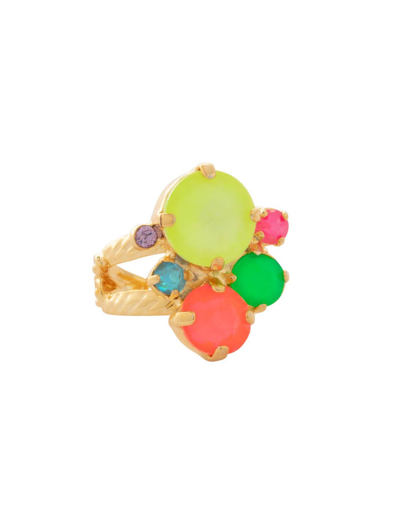Crystal Assorted Rounds Stacked Ring - RDB11BGCCA: Vibrant