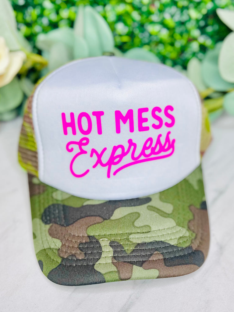 Hot Mess Neon & Camo Mesh Trucker Hat