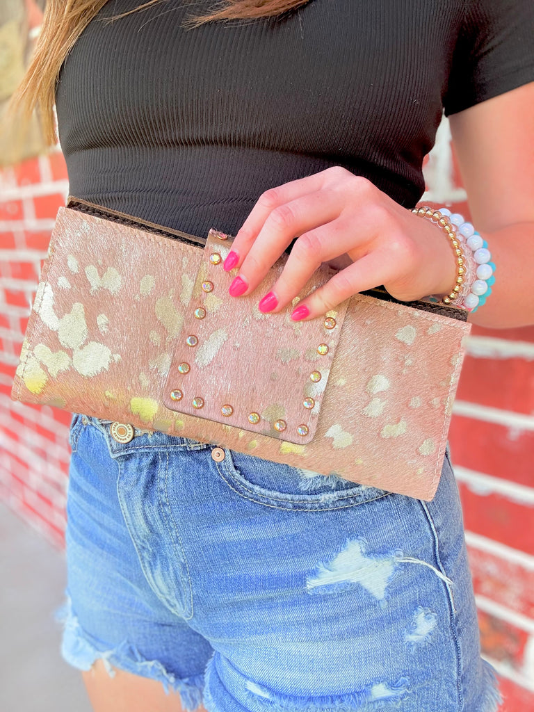 Golden Blush Hide & Leather AB Wallet Clutch