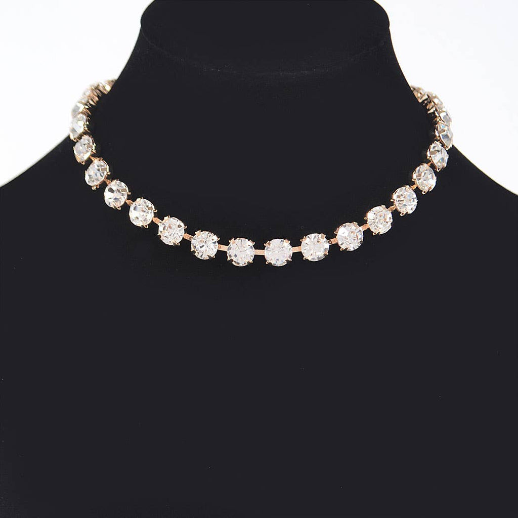 Rhinestone Necklace: Silver