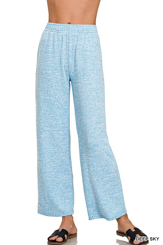 Lazy Days Soft and Sweet Wide Leg Lounge Sweat Pants in Deep Sky