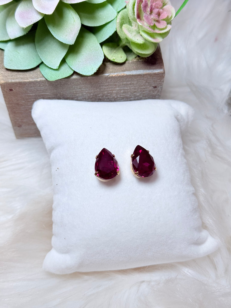 The Lumi Swarovski Studs - Ruby