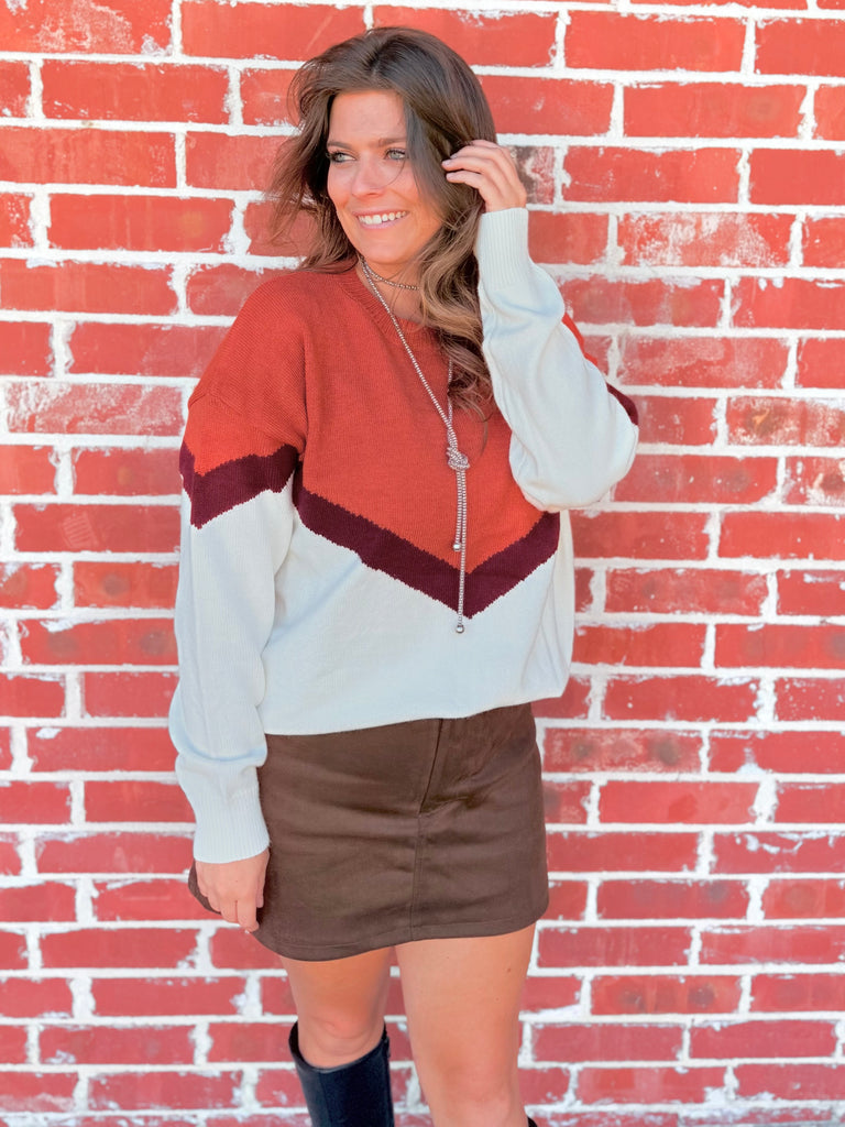 Keep It Close Sweater - Rust