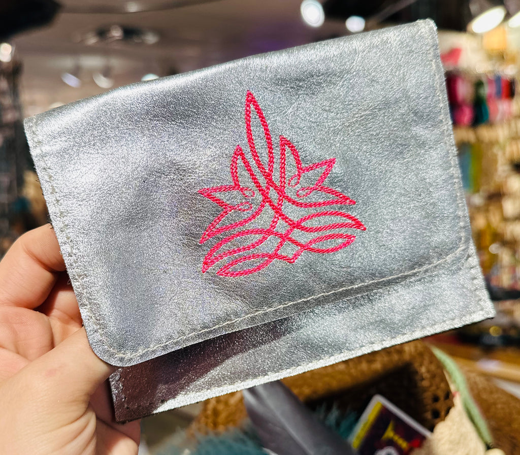 Metallic Shimmer Stitch Flora Wallets