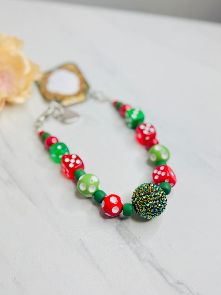 Christmas Sparkles & Dice AB Necklace