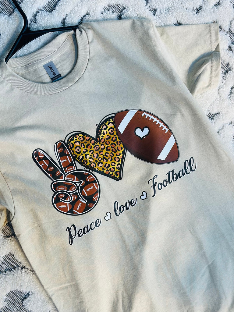 Peace, Love, & Football Sand Graphic Tee