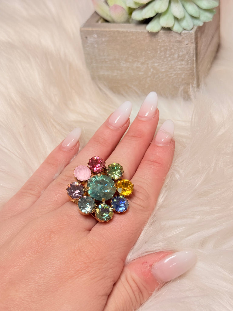 Chrisley Swarovski Flower Ring (Color Options!)