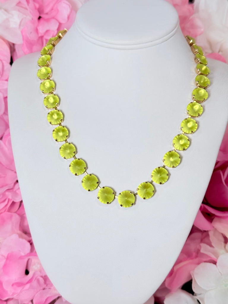 Sofia Swarovski Necklace in Citrus Green Matte Glow