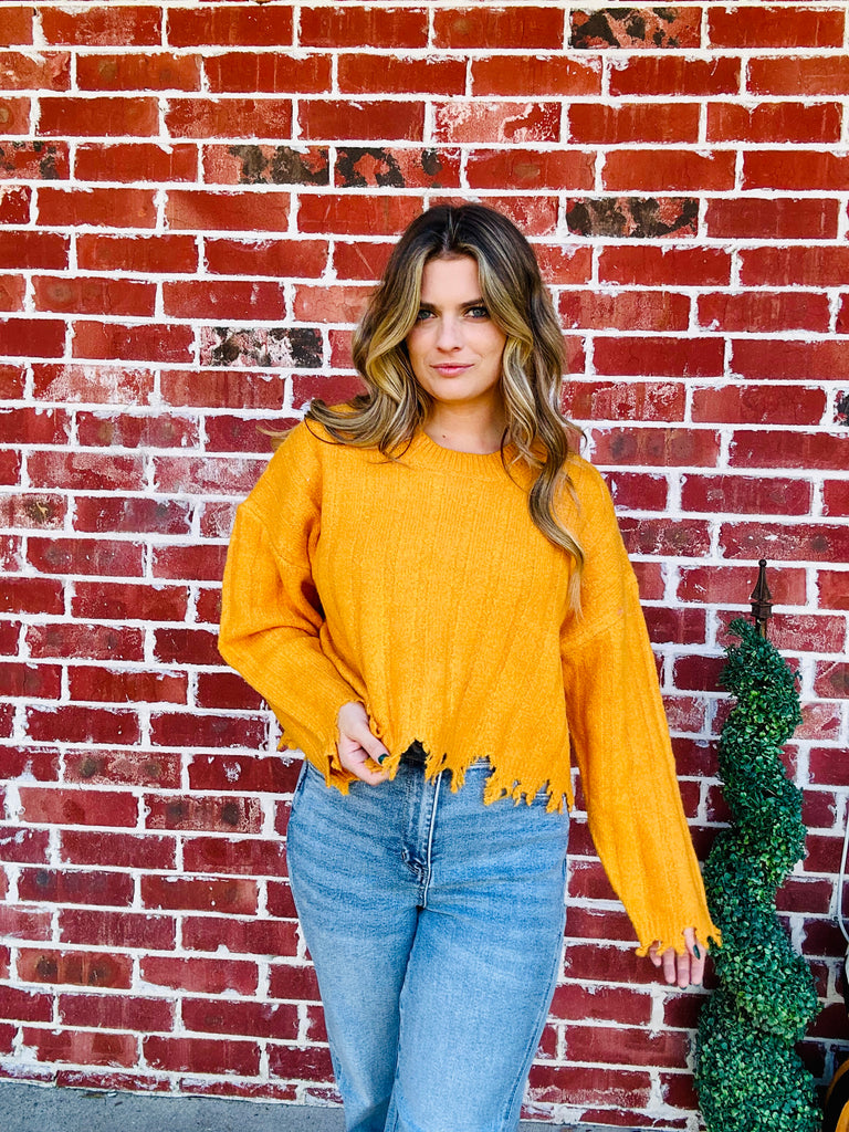 Show Me Around Town Sweater - Mustard