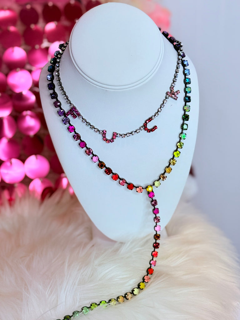 Y Pop Swarovski Necklace in Candy Crush