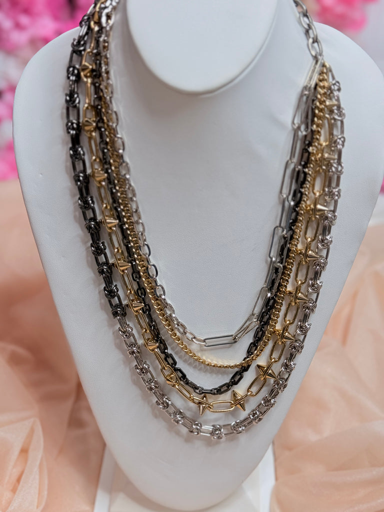 Dierore Layered Metals Necklace