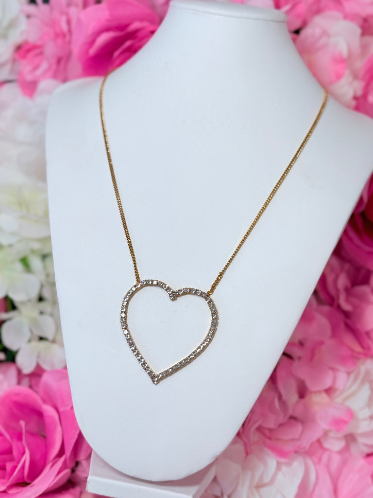 Gold Antique Open Heart Necklace