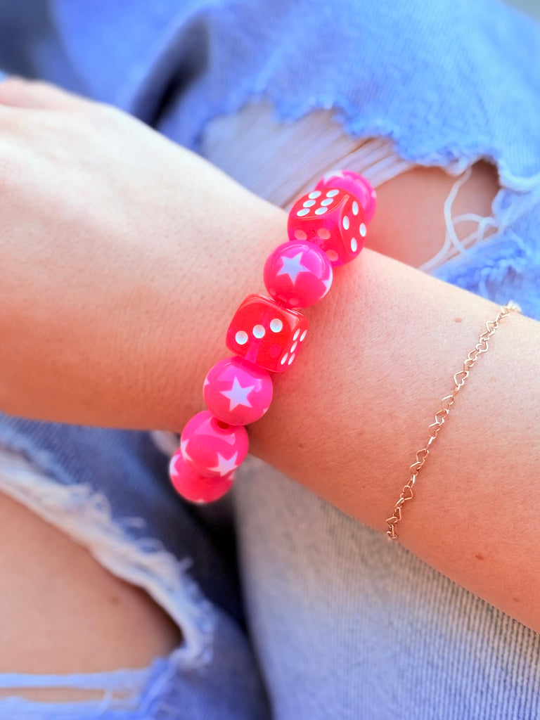 Barbie Pink Shoot it Straight Stars Dicey Bracelet