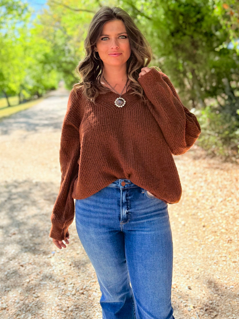 All Cuddled Up Sweater - Rust