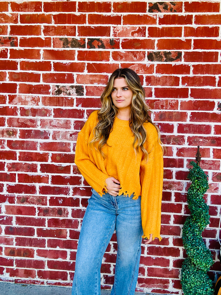 Show Me Around Town Sweater - Mustard