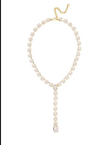 Lucille Lariat Statement Necklace -  Gold/ Crystal