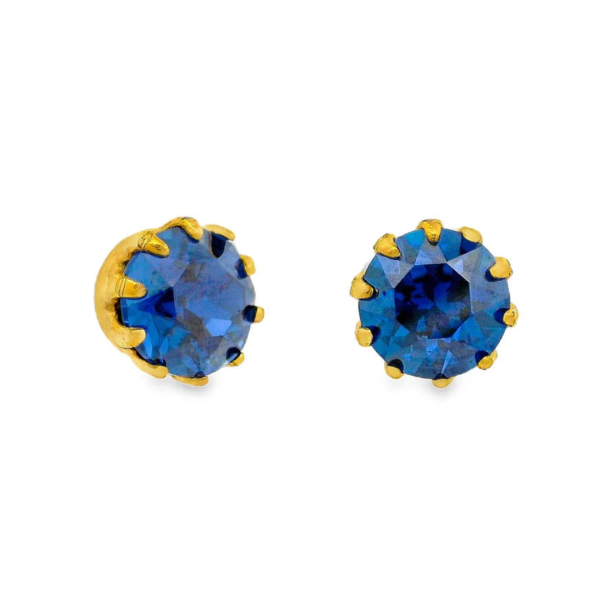 Mini Chrisley Swarovski Stud Earrings - Sapphire Champagne