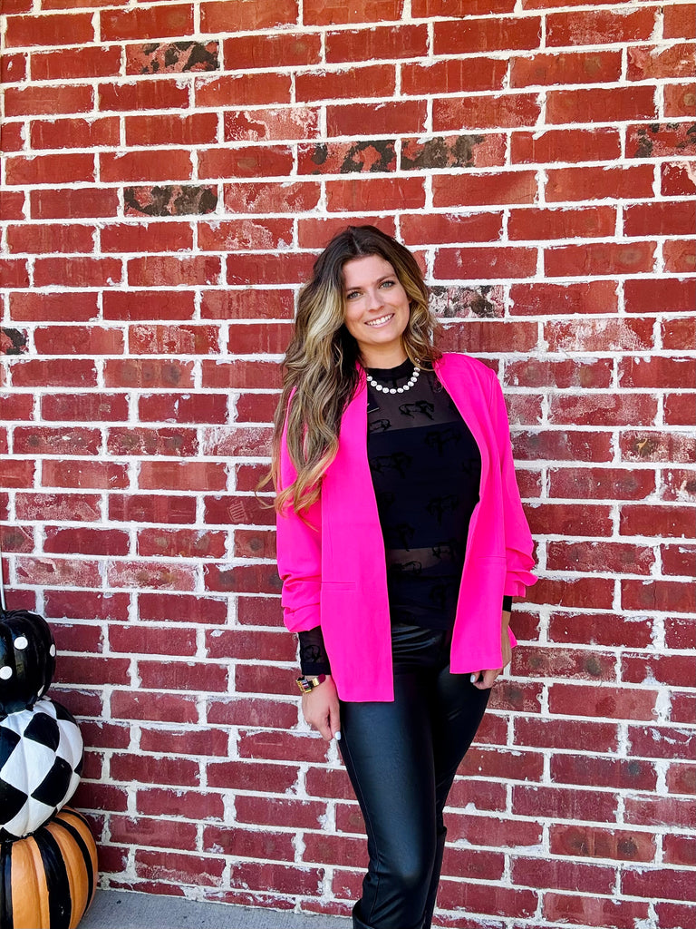 Hot Pink Front open Chic Blazer