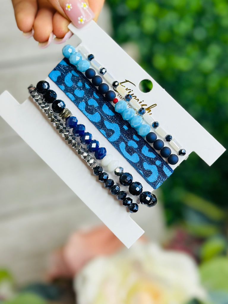 Navy Blues Leo Shimmer Bracelet Set
