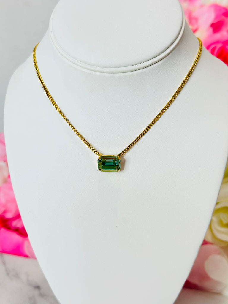 Rubin Swarovski Pendent Daily Necklace - Aqua Lemon