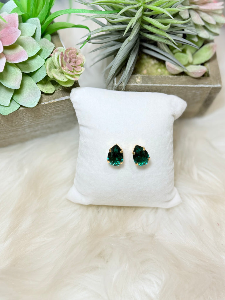 The Lumi Swarovski Studs - Emerald