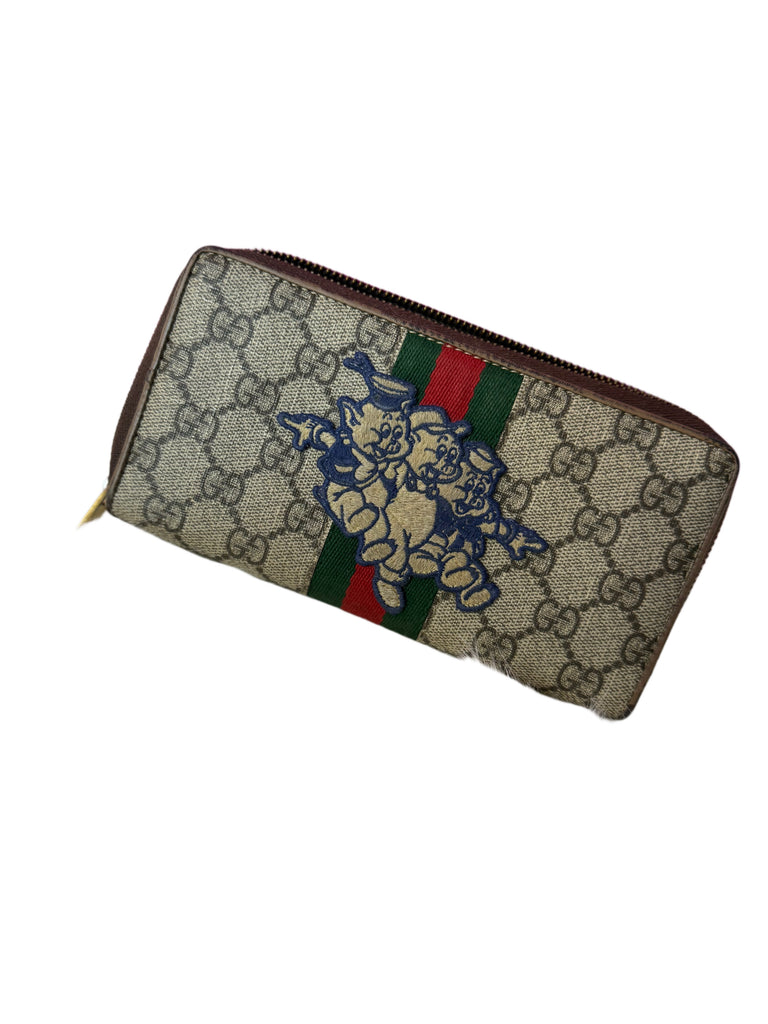 Gucci X Disney Three Little Pigs Ophidia Leather Zippy Collector Wallet