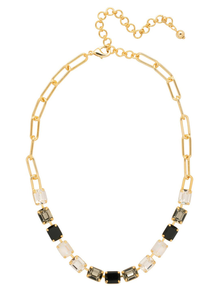 Octavia Paperclip Tennis Necklace - NFZ3BGSNI: Black