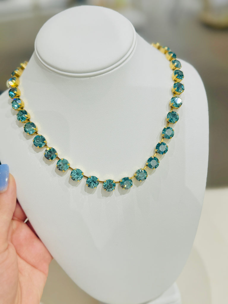 Aqua Champagne Sofia Swarovski Necklace