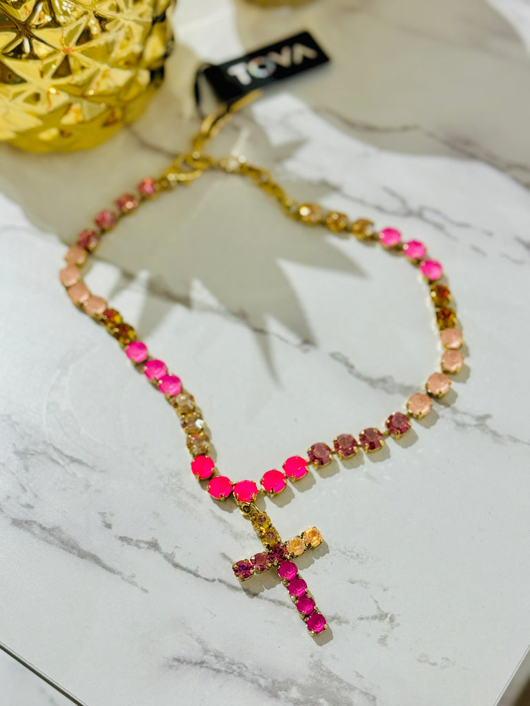 Mini Donatella Necklace in PINK!