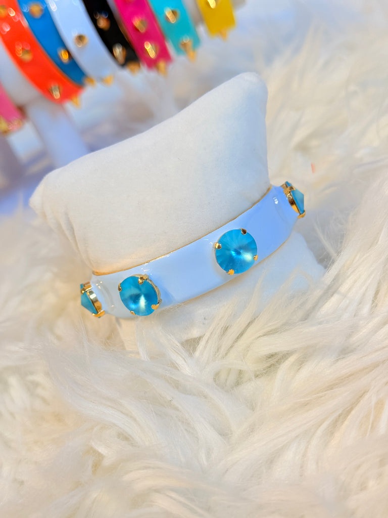 Linsey In Baby Blue Matte Swarovski Cuff