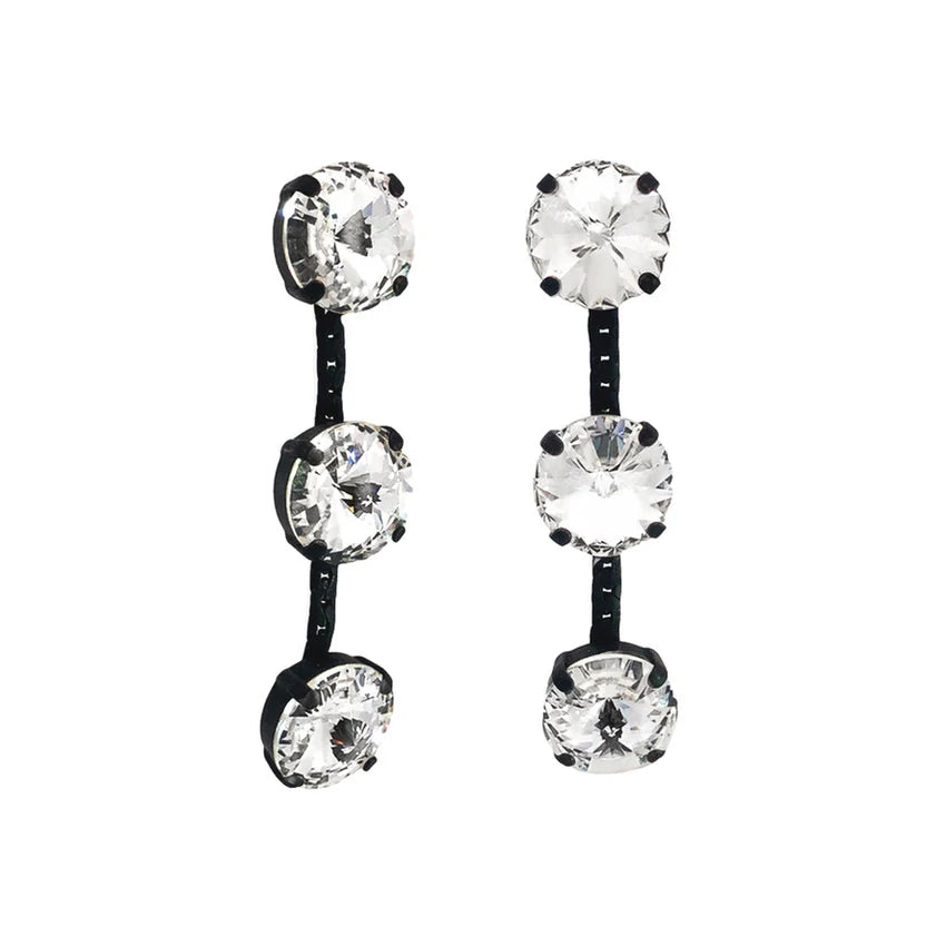 Freya Earrings Smutt/ Clear