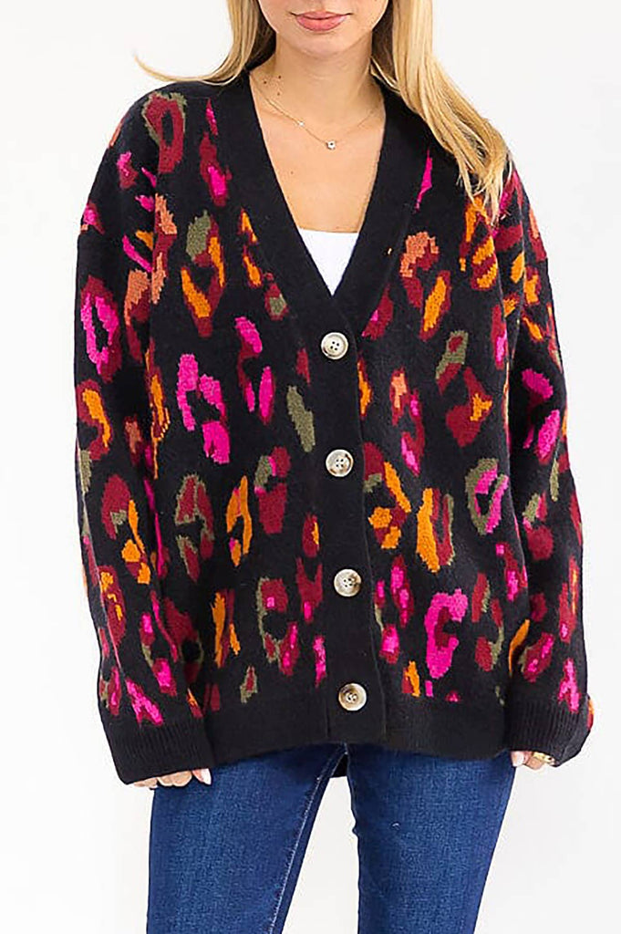 Wild Palette Button-Down Cardigan