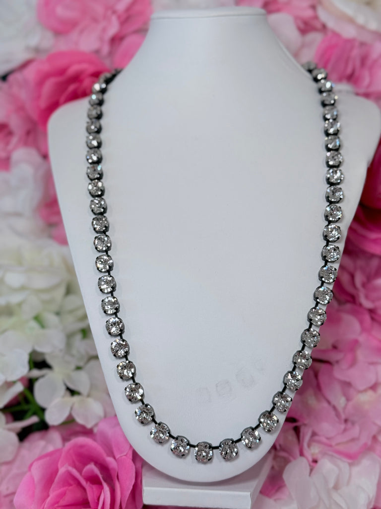 Trentley Swarovski Long Necklace Smutt & Clear