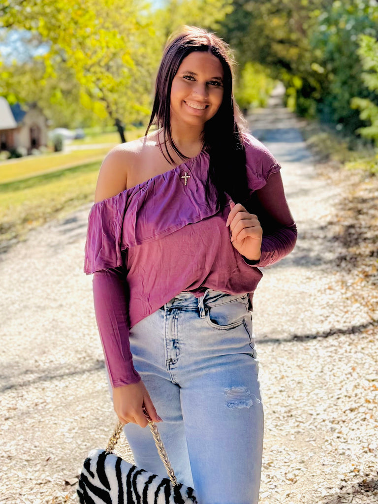 There For You Off Shoulder- Mauver