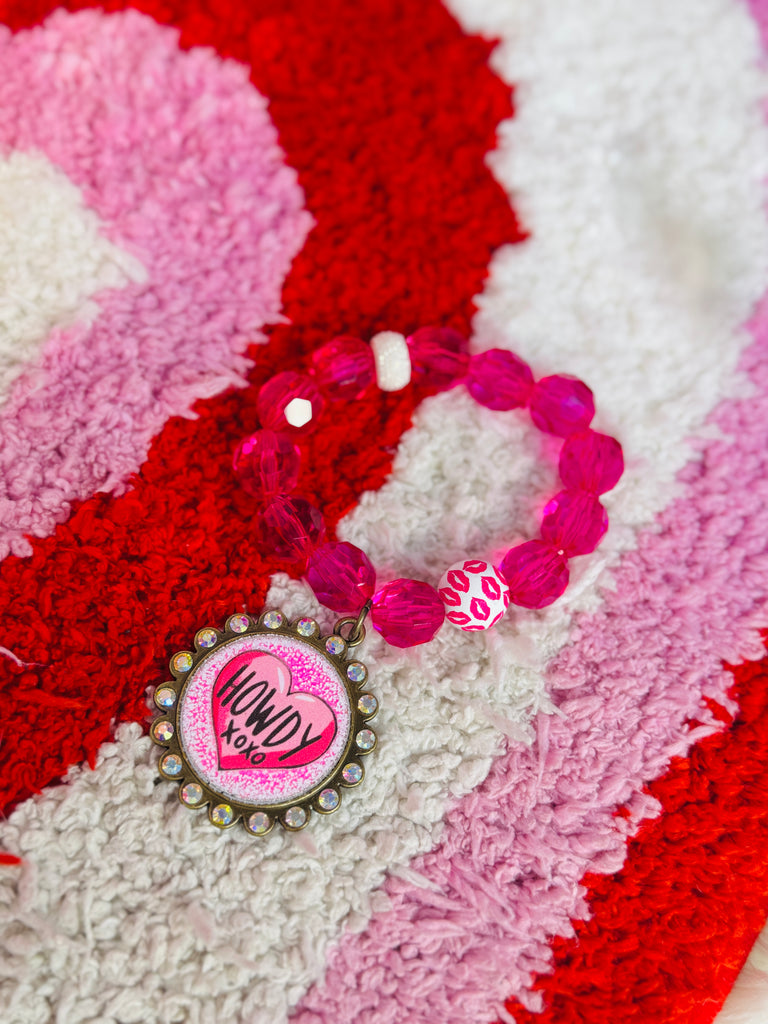 Howdy Pink Mix Graphic Embellished Bracelet