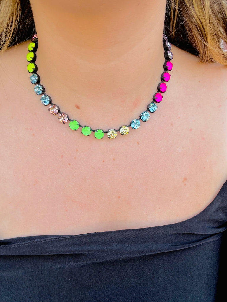 Oakland Necklace in Smutt Watermelon Mix Swarovski