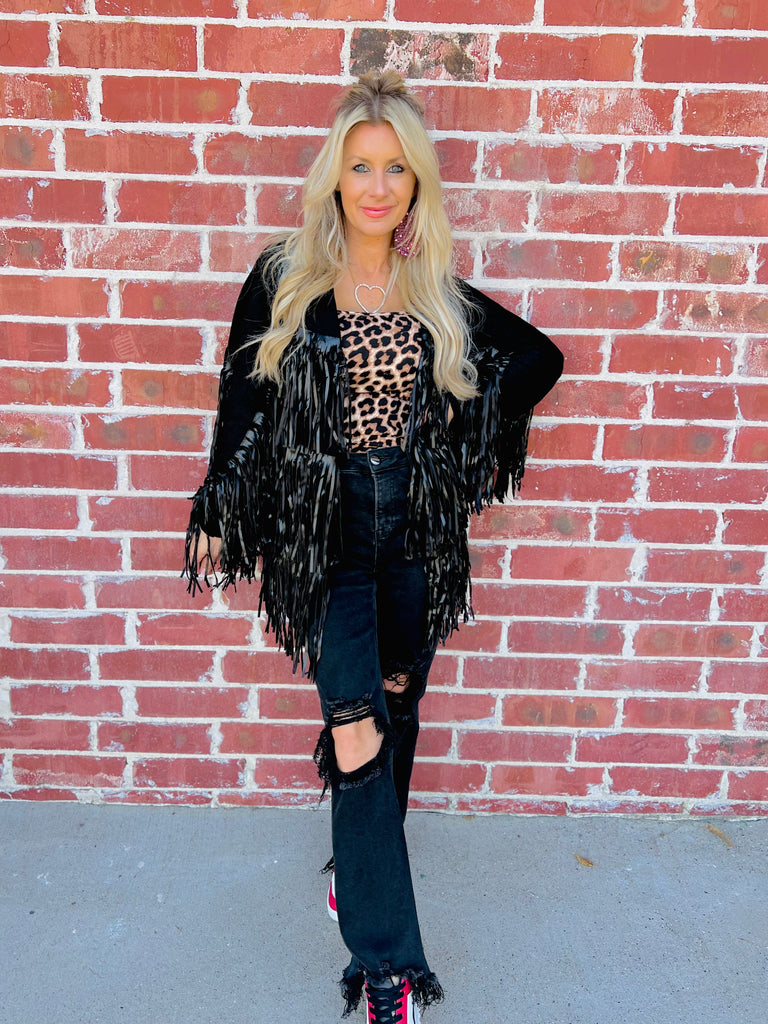 tuxedo Black Fringe Fanatic Jacket